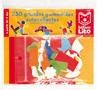 250 GRANDES GOMMETTES AUTOCOLLANTES  ASS./ 12 F.-10 C.