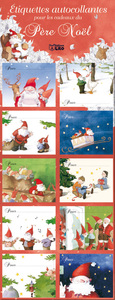 ETIQUETTES AUTOCOLLANTES POUR LES CADEAUX PERE NOEL : ROUGES