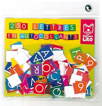 250 LETTRES EN AUTOCOLLANTS (AVEC SUPPORT)