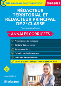 REDACTEUR TERRITORIAL REDACTEUR PRINCIPAL DE 2E CLASSE - ANNALES CORRIGEES 2020-2021 CONCOURS EXTERN