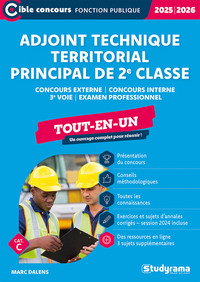 Adjoint technique territorial principal de 2e classe – Tout-en-un (Concours 2025-2026)