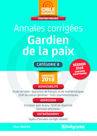 Annales corrigées gardien de la paix