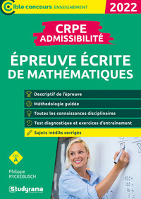 EPREUVE ECRITE DE MATHEMATIQUES CRPE  ADMISSIBILITE - 2022