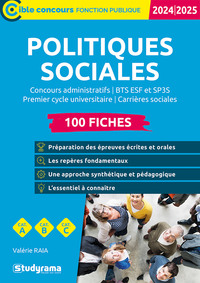 CIBLE CONCOURS FONCTION PUBLIQUE - POLITIQUES SOCIALES  100 FICHES (CATEGORIES A, B ET C  EDITION