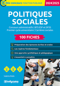 CIBLE CONCOURS FONCTION PUBLIQUE - POLITIQUES SOCIALES  100 FICHES (CATEGORIES A, B ET C  EDITION 20