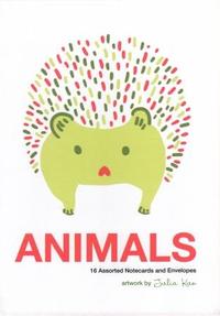 Animals Note Cards Artwork by Julia Kuo: 16 Assorted Notecards and Envelopes /anglais