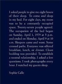 Sophie Calle The Sleepers /anglais