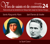 4 vies de saints ou de convertis T24 -- sainte Marguerite Marie et saint Damien de Veuster - le sacré cœur - CD324