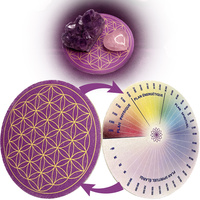 Fleur de Vie en Bois pour Recharger Les Pierres & Pendules Divinatoires + Échelle de Bovis