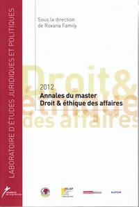 ANNALES DU MASTER DROIT ET ÉTHIQUE DES AFFAIRES 2012