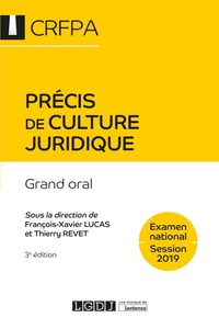 PRECIS DE CULTURE JURIDIQUE - CRFPA - EXAMEN NATIONAL SESSION 2019 - 3E EDITION - GRAND ORAL