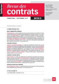 REVUE DES CONTRATS N 3-2019