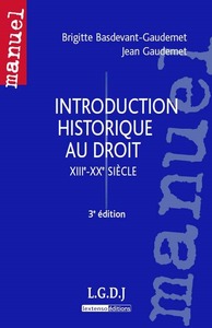 introduction historique au droit  - 3ème édition