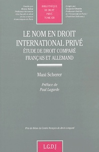 le nom en droit international privé. etude de droit comparé franco-allemand