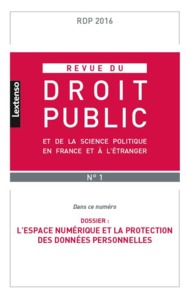 REVUE DU DROIT PUBLIC N 1 2016