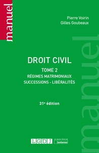 DROIT CIVIL - TOME 2 - REGIMES MATRIMONIAUX, SUCCESSIONS, LIBERALITES