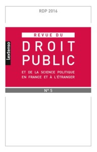 REVUE DU DROIT PUBLIC N 5 2016