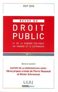 REVUE DU DROIT PUBLIC N 1 2008