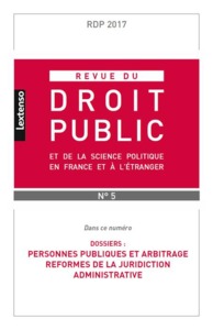 REVUE DROIT PUBLIC N 5 2017