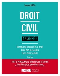 DROIT CIVIL 1RE ANNEE - INTRODUCTION GENERALE AU DROIT - DROIT DES PERSONNES - DROIT DE LA FAMILLE