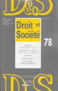 REVUE DROIT ET SOCIETE N 78 - 2011