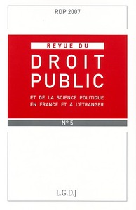 REVUE DU DROIT PUBLIC N 5 2007