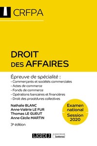 Droit des affaires - CRFPA - Examen national Session 2020