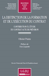 la distinction de la formation et de l'exécution du contrat - contribution à l'é