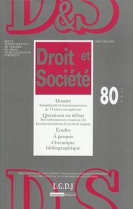 REVUE DROIT ET SOCIETE N 80 - 2012