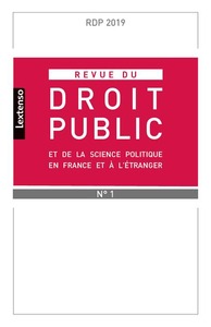 REVUE DU DROIT PUBLIC N 1 2019