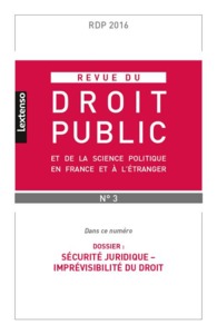REVUE DU DROIT PUBLIC N 3 2016