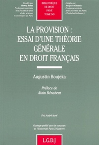la provision : essai d'une théorie générale en droit français