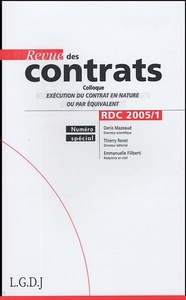 REVUE DES CONTRATS N 1 - 2005