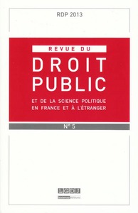 REVUE DU DROIT PUBLIC N 5 2013