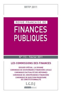 REVUE FRANÇAISE DE FINANCES PUBLIQUES N 113 - 2011