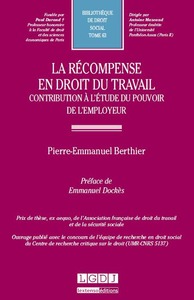 la récompense en droit du travail. contribution à l'étude du pouvoir de l'employ