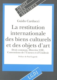 la restitution des biens culturels et objets d'art volés