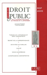 REVUE DU DROIT PUBLIC N 2 2005