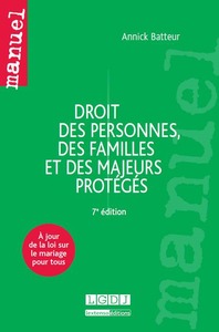 droit des personnes, des familles et des majeurs proteges