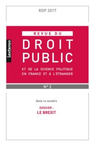 REVUE DU DROIT PUBLIC N 2 2017