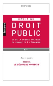 REVUE DU DROIT PUBLIC N 1 2017