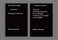 ACCATTONE DE PIER PAOLO PASOLINI - SCENARIO ET DOSSIER - 2 VOLUMES