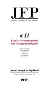 JFP 11 - Études et commentaires sur les psychothérapies