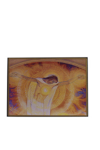 FRESQUE (JESUS ET MARGUERITE MARIE) - MINI ICONE AUTOCOLLANTE 6X9 CM - 414.13