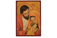 LA SAINTE FAMILLE - ICONE DOREE A LA FEUILLE 15,6X11,8 CM - 653.64