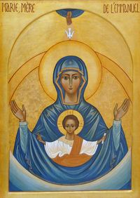 Marie Mère de l'Emmanuel - Icône classique 17,7x13 cm - 163.23