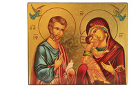 LA SAINTE FAMILLE - ICONE DOREE A LA FEUILLE 9,6X14 CM - 1130.63