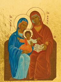 SAINTE ANNE - ICONE DOREE A LA FEUILLE 9.6X12.5 CM - 846.63