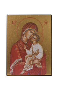 VIERGE DE TENDRESSE DE VLADIMIR - ICONE DOREE A LA FEUILLE 19,8X14,9 CM - 210.67