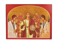 LES 3 ANGES - ICONE DOREE A LA FEUILLE 14,9X19,7 CM - 173.67